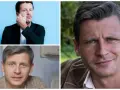 Trzy ujęcia Patryka Szwichtenberga: w garniturze na niebieskim tle, w swetrze i w brązowej kurtce na tle natury.