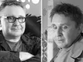 Dwa portrety Wojciecha Walasika. Na pierwszym, w okularach, uśmiecha się do widza. Na drugim, zamyślony, spogląda w bok.