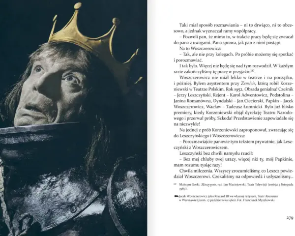 Jan Maciejowski jako reżyser w Teatrze Telewizji. Aktor Jacek Woszczerowicz w roli Ryszarda III.